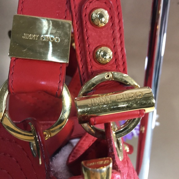 Jimmy Choo Red Leather Handle Bag - Picture 8 of 16